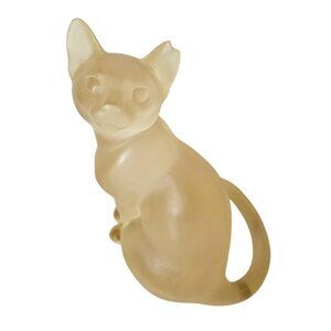 VTG Matte Glass Siamese Cat Freeman McFarland Signed Rutledge 8” Chipped‎ Ear